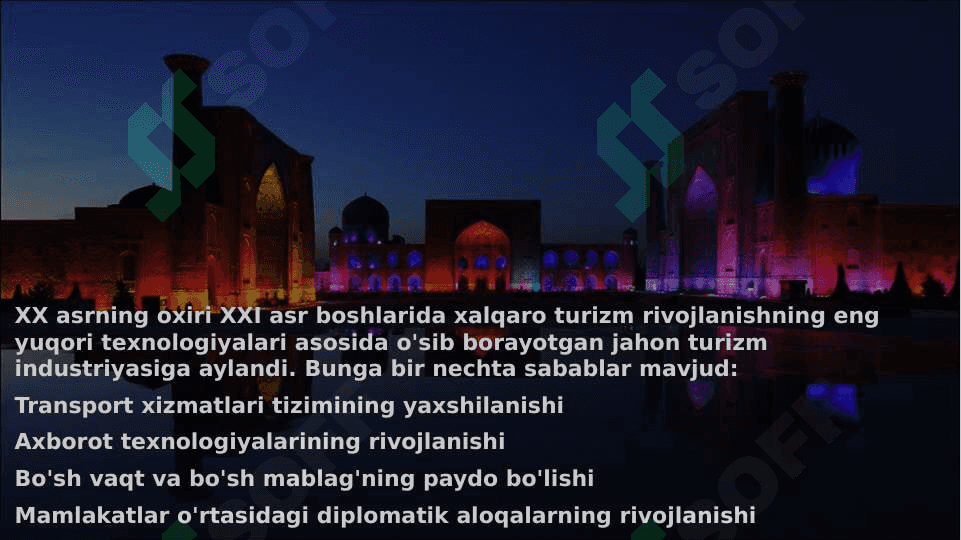 O'zbekistonda turizmni rivojlantirish imkoniyatlari 3
