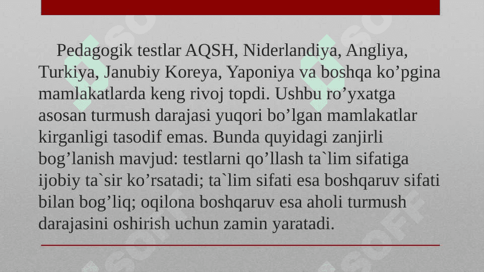 Test turlari 5