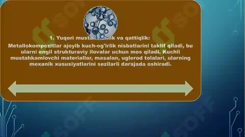 Metallokompozitlar, uglerod-uglerod asosda olinadigan materiallar xossalari, olish usul 3