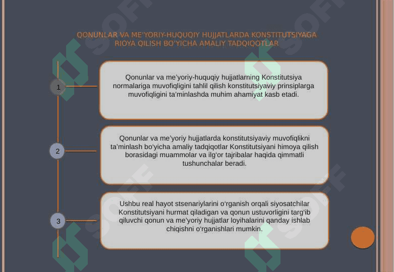 Qonun va normativ-huquqiy hujjatlarning Konstitutsiya normalariga muvofiqligi 8