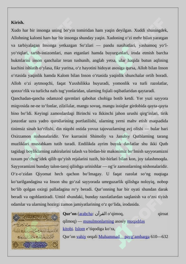 Quron va xadis sharq xalqlarining  diniy, ilmiy va ma’naviy me’rosi sifatida 2