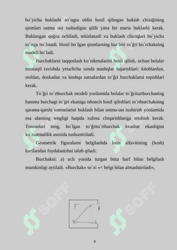 Boshlang’ich sinf o’quvchilarida geometrik tasavvurlarni shakllantirish metodlari. 8