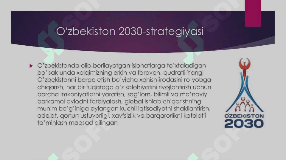Oʻzbekiston 2030-strategiyasi mazmun mohiyati 2