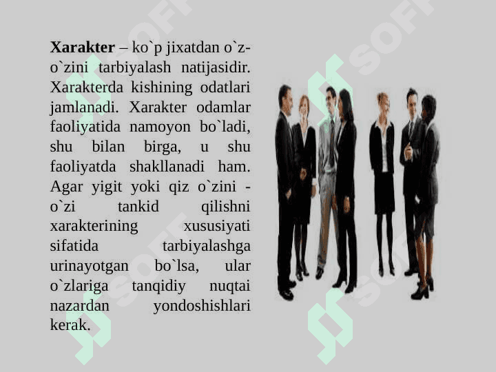 XARAKTER, QOBILIYAT VA HARAKAT INSON FAOLIYATINING BIRLIGI SIFATIDA 8