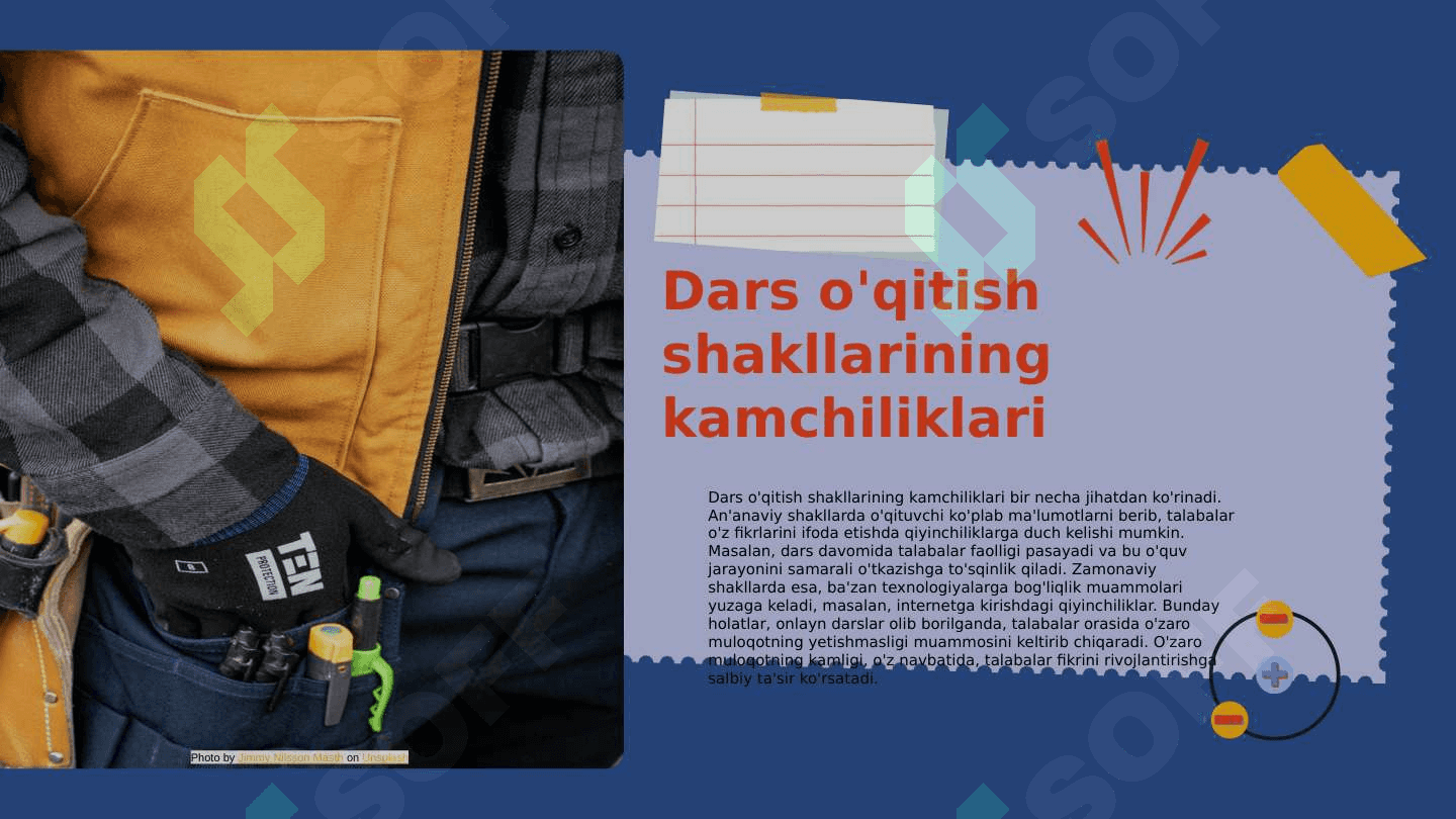 Dars o'qitishning asosiy shakli sifatida ishlatilishi 6