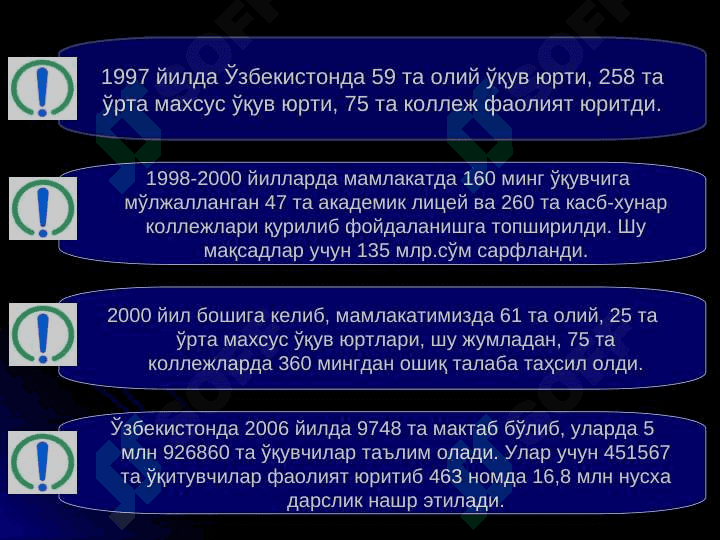 O'zbekiston Respublikasida ta'lim sohasida amalga oshirilgan islohotlar 8