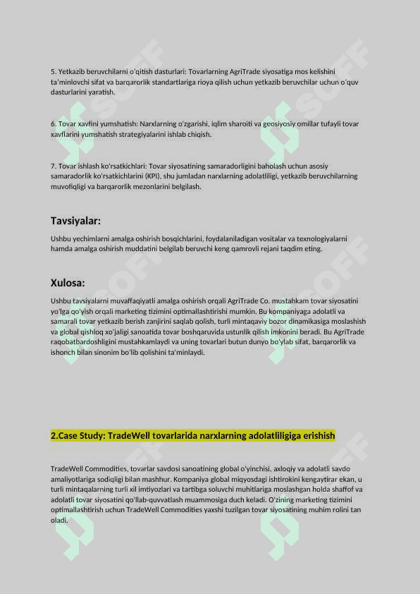 Marketing tizimida tovar siyosati 2
