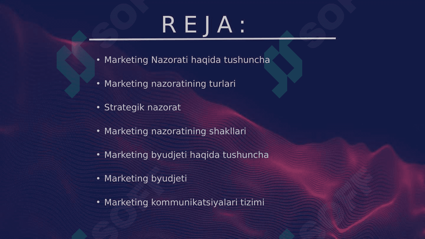 Marketing nazorati va byudjeti 2