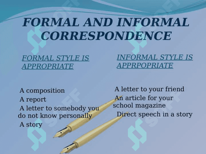 formal and informal correspondence 2