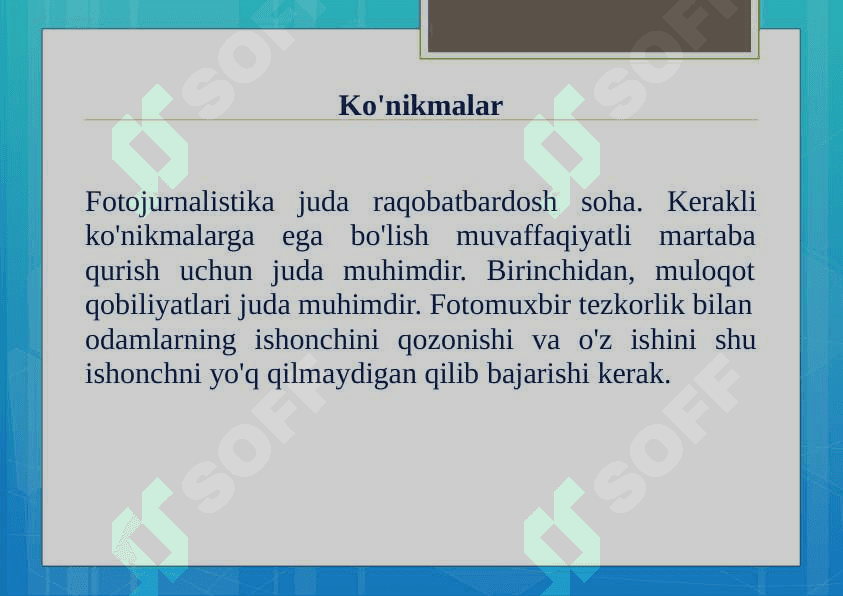 FOTOJURNALISTIKADA ISHLASH 4