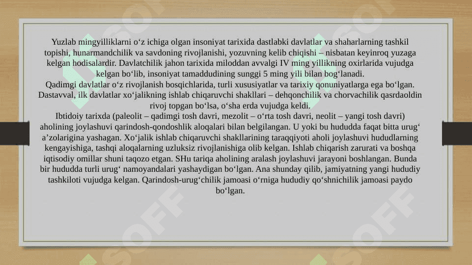 Boshqaruv asoslarining shakllanishi va davlatlarning tashkil topishi 2