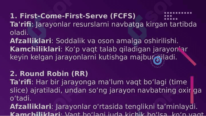 Resurslarni taqsimlash algoritmlari 8