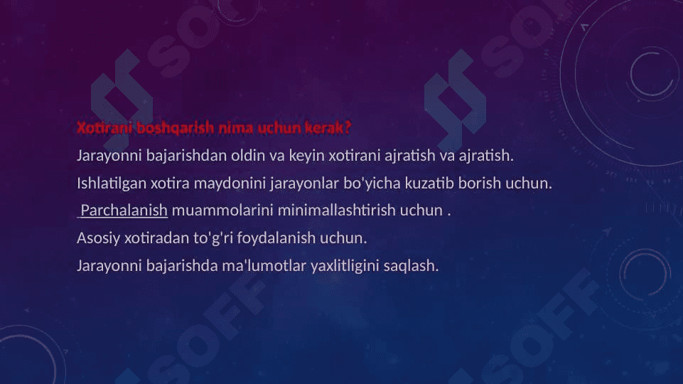 Operatsion tizimda Xotirani boshqarishning  oddiy usuli 3