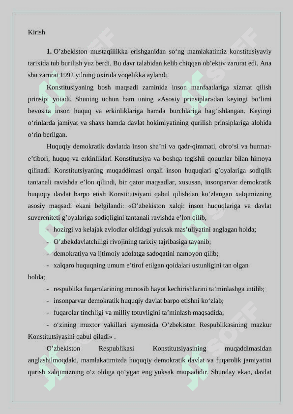 O’ZBEKISTONDA DEMOKRATIK, FUQAROLIK JAMIYATI asoslarining shakillanishi amalga oshirilgan siyosiy islohotlar 2