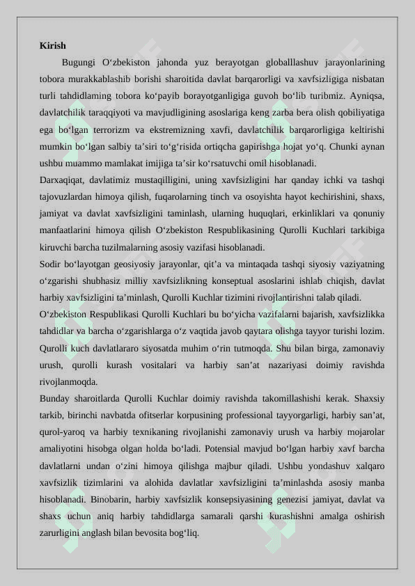 Mamlakatimizning xavfsizligi va barqarorligini ta'minlash  24 2