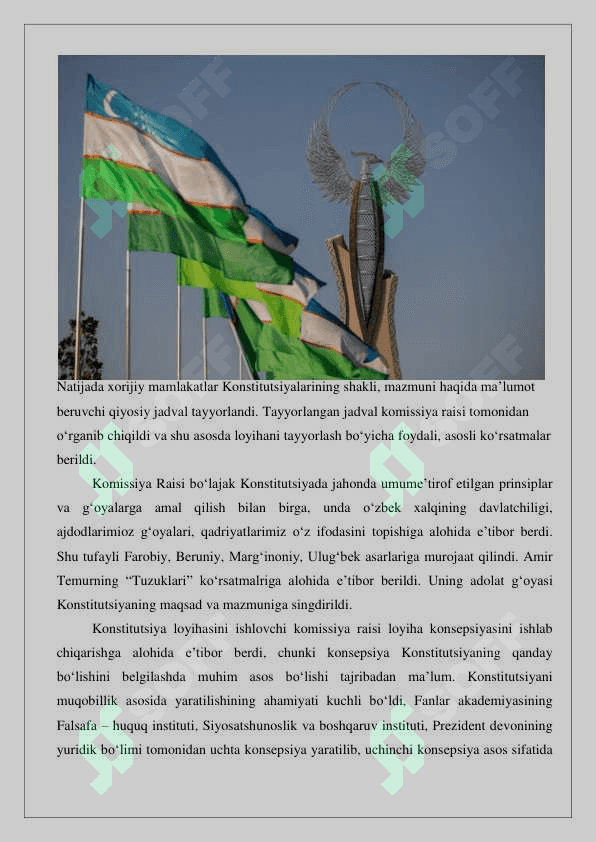 Konstitutsiyada jahon konstitutsiyaviy rivojlanish tajribalalari hamda milliy qadriyatlarning aks etishi  24 5