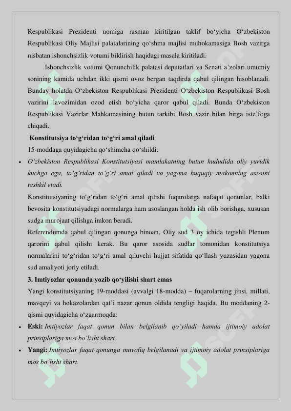 Konstitutsiyada jahon konstitutsiyaviy rivojlanish tajribalalari hamda milliy qadriyatlarning aks etishi  24 8