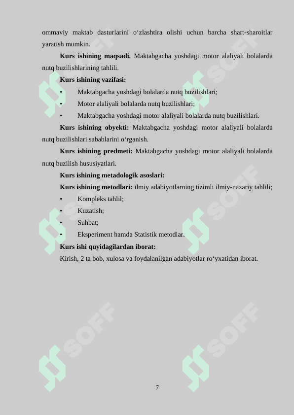 Motor alaliyali bolalarda so'z-bo'g'in tuzilishining buzilish xususiyatlari 7