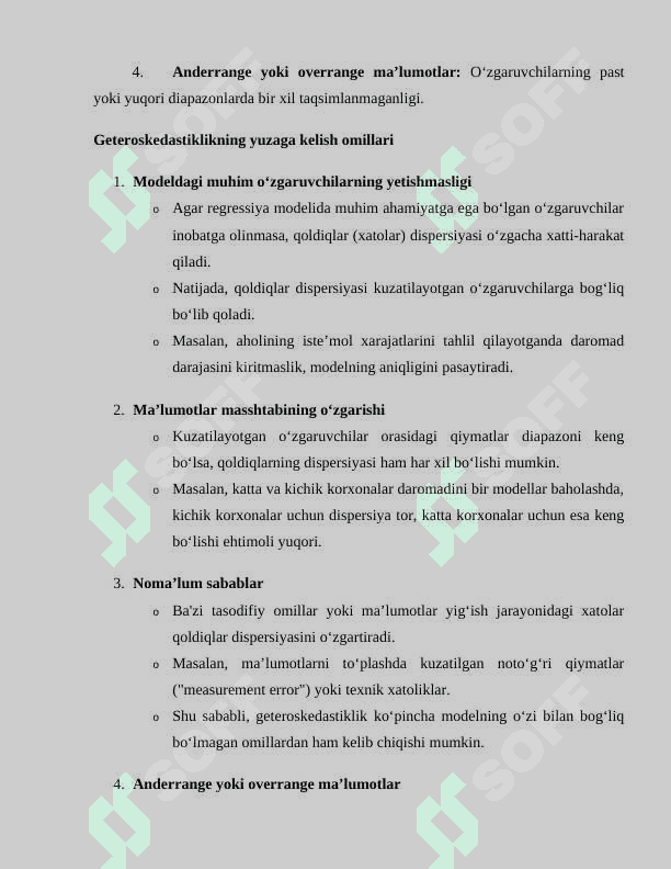 Geteroskedastiklik. Kirish. EKKUni baholashning oqibatlari 4