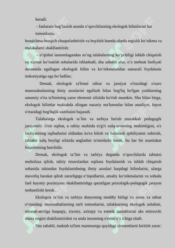 EKOLOGIK TARBIYA, TA'LIM VA MADANIYAT 7
