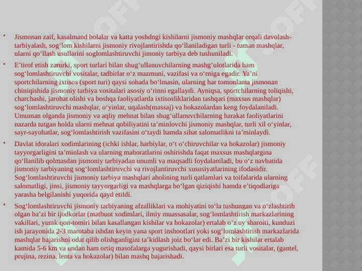 Sogʻlomlashtiruvchi jismoniy tarbiyaning nazariy-uslubiy asoslar 4