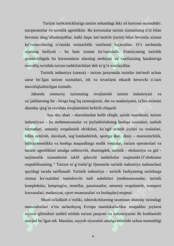 OVQATLANISH KORXONALARIDA ISH SAMARADORLIGINI OSHIRISH 6