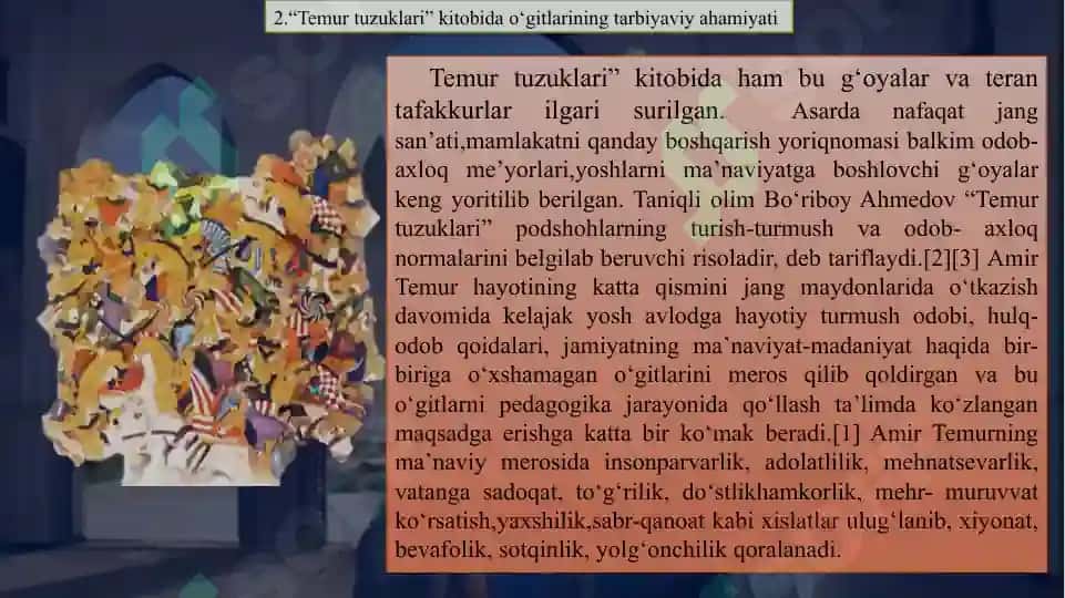 Amir Temur o‘gitlarining tarbiyaviy ahamiyati 5