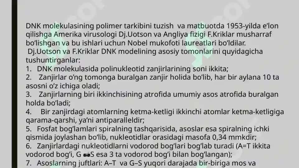 IRSIYATNING MOLEKULYAR ASOSLARI 4