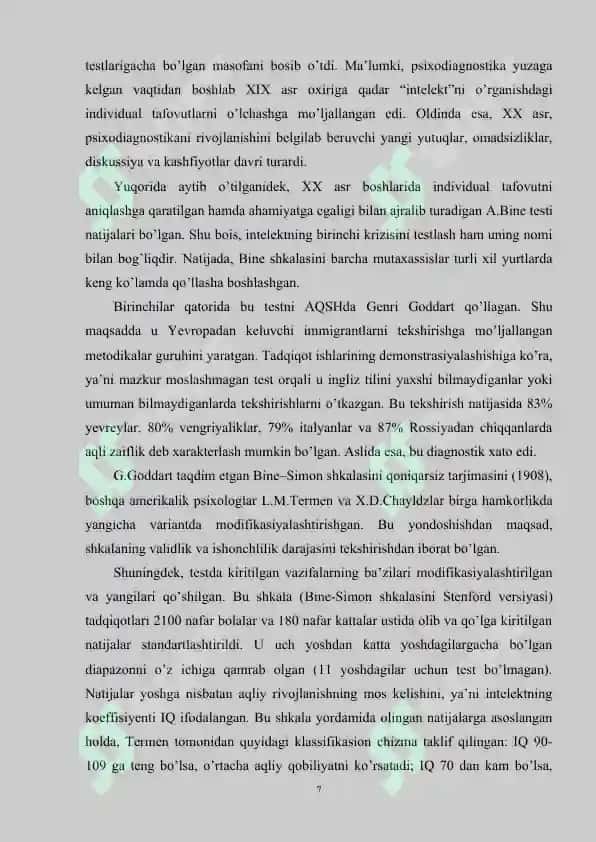AMALIY TOPSHIRIQ XARAKTERIGA KOʻRA PSIXODIAGNOSTIKA METODIKALAR KLASSIFIKATSIYASI 7