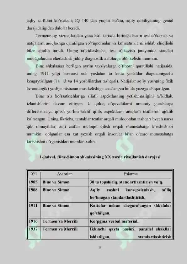 AMALIY TOPSHIRIQ XARAKTERIGA KOʻRA PSIXODIAGNOSTIKA METODIKALAR KLASSIFIKATSIYASI 8