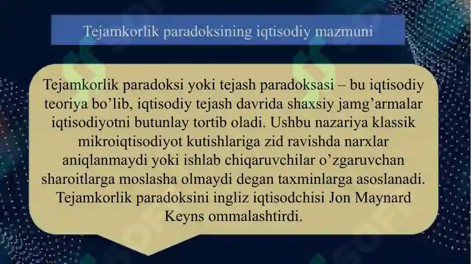 Tejamkorlik paradoksi 3