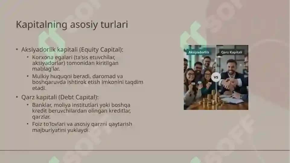 Kapital va moliyaviy ta’minot jarayonini boshqarish 4