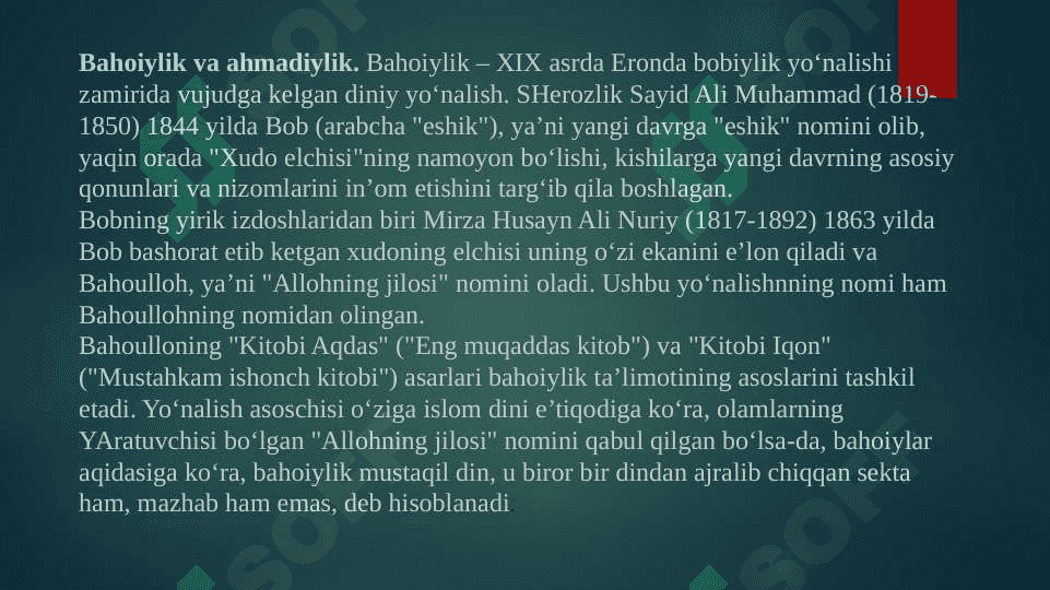 YANGI DINIY HARAKATLAR VA SEKTALAR 4