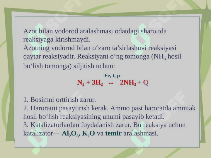 AZOTNING VODOROTLI BIRIKMALARI 8