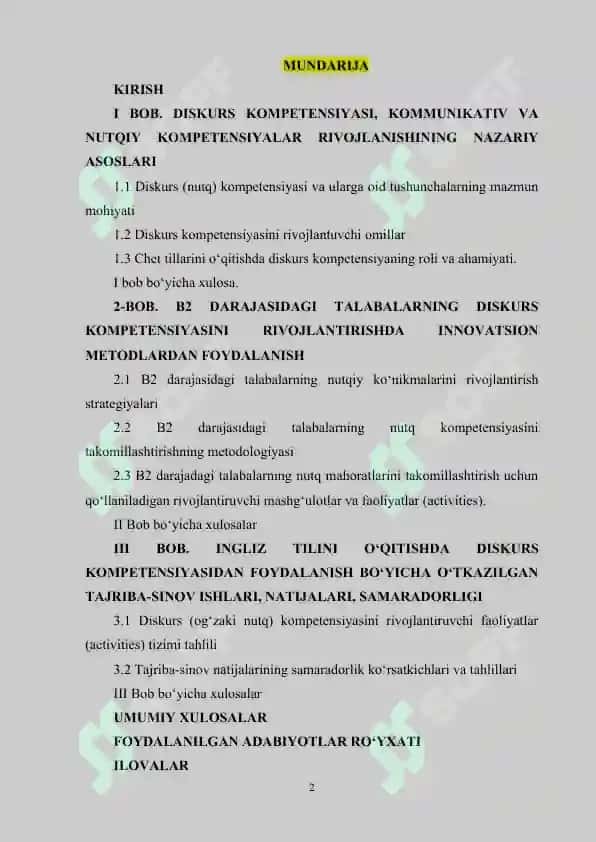 B2 DARAJADAGI TALABALARNING DISKURS KOMPETENSIYASINI RIVOJLANTIRUVCHI MASHG‘ULOTLAR 2