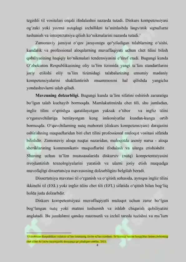 B2 DARAJADAGI TALABALARNING DISKURS KOMPETENSIYASINI RIVOJLANTIRUVCHI MASHG‘ULOTLAR 4