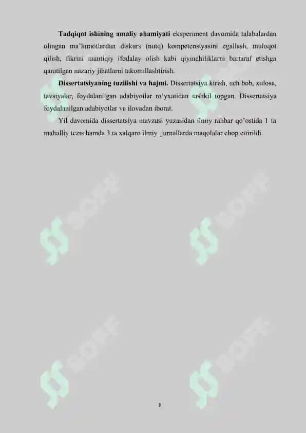 B2 DARAJADAGI TALABALARNING DISKURS KOMPETENSIYASINI RIVOJLANTIRUVCHI MASHG‘ULOTLAR 8