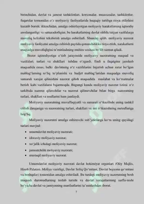 kurs ishi budjet mablag'laridan foydalanish 7