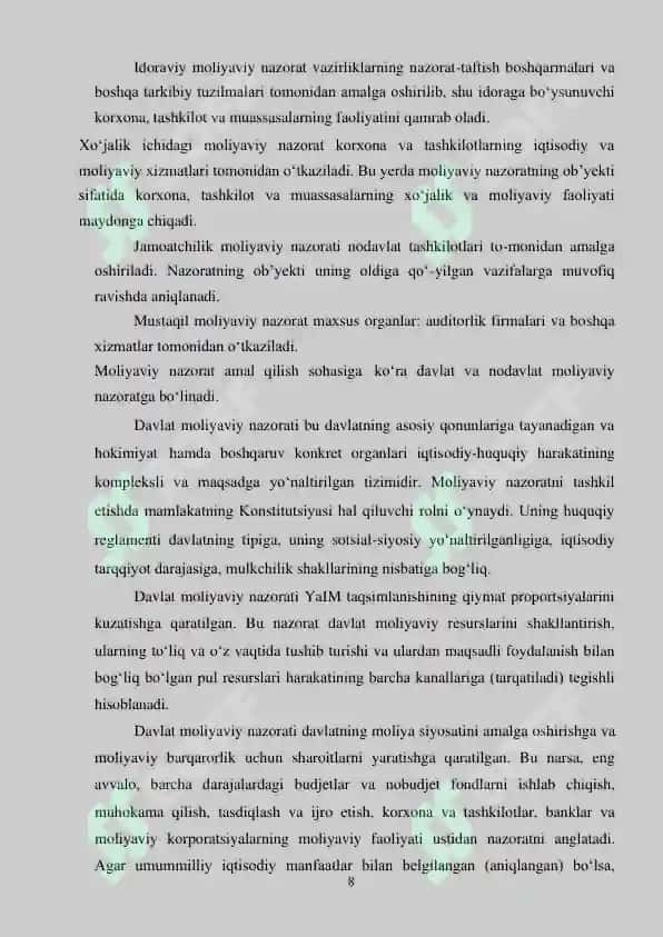kurs ishi budjet mablag'laridan foydalanish 8