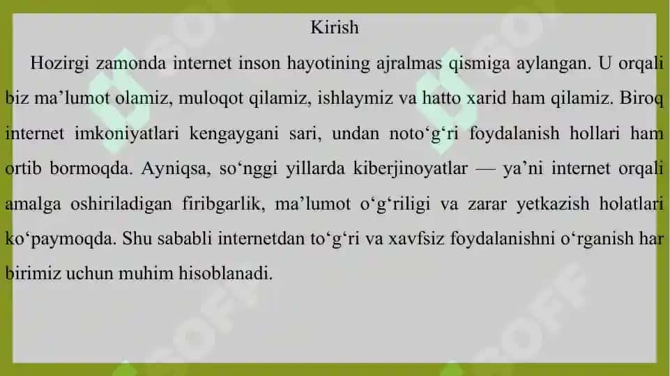 Internet va kiberjinoyatlar xavfi 2