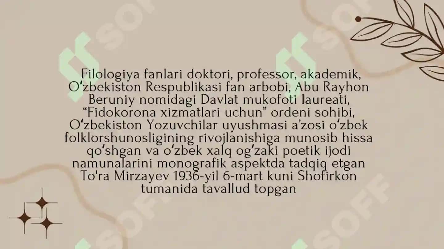 To'ra Mirzayev - folklorshunos olim 4