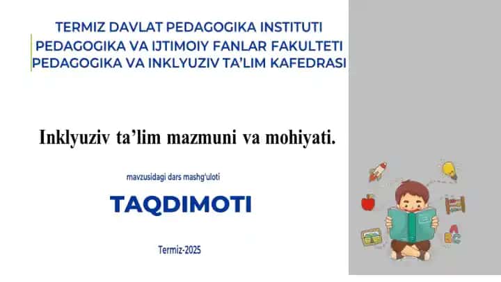 Inklyuziv talimning mazmun mohiyati 1
