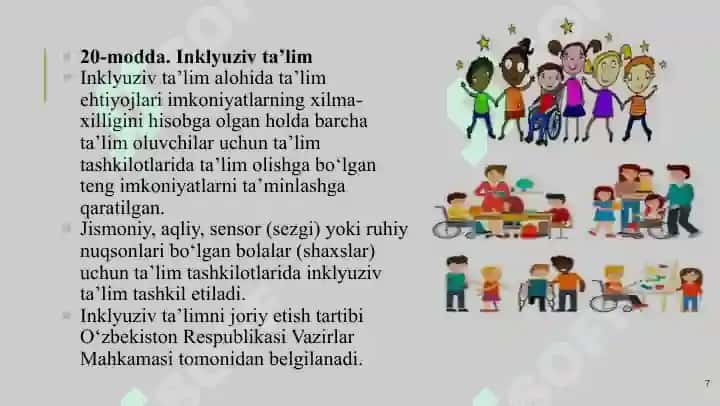 Inklyuziv talimning mazmun mohiyati 7