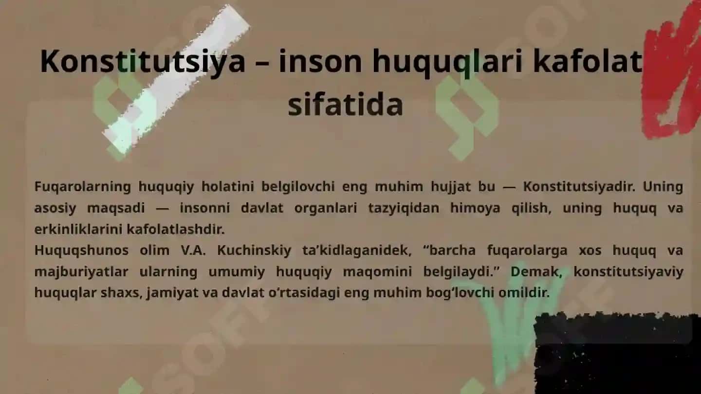 Inson huquqlarining konstitutsiyaviy asoslari 2