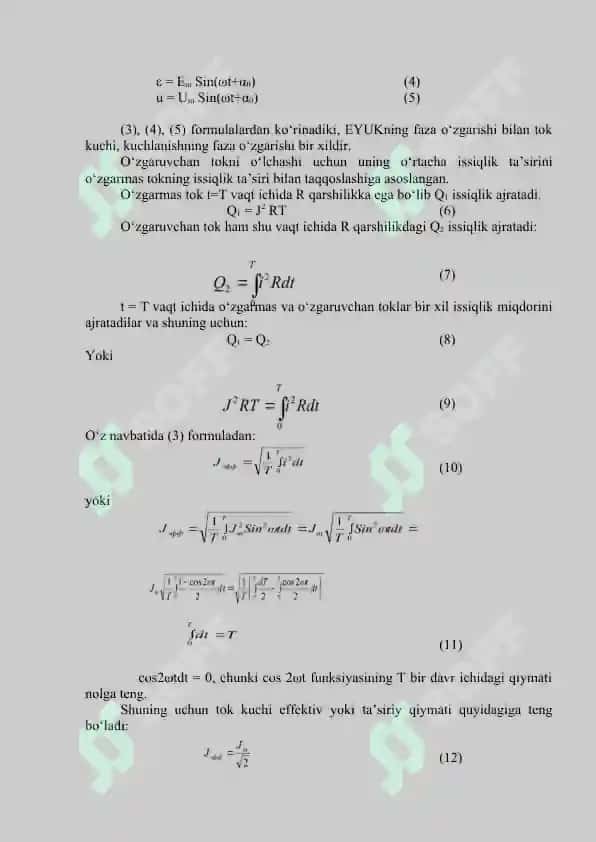 Ozgaruvchan elektr tоki xоsil qilnsh va uning parametrlari. 4