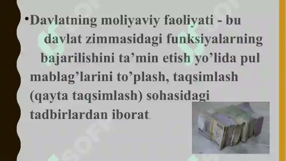 Davlatning Moliyaviy Faoliyati, ustuvor vazifalari 3