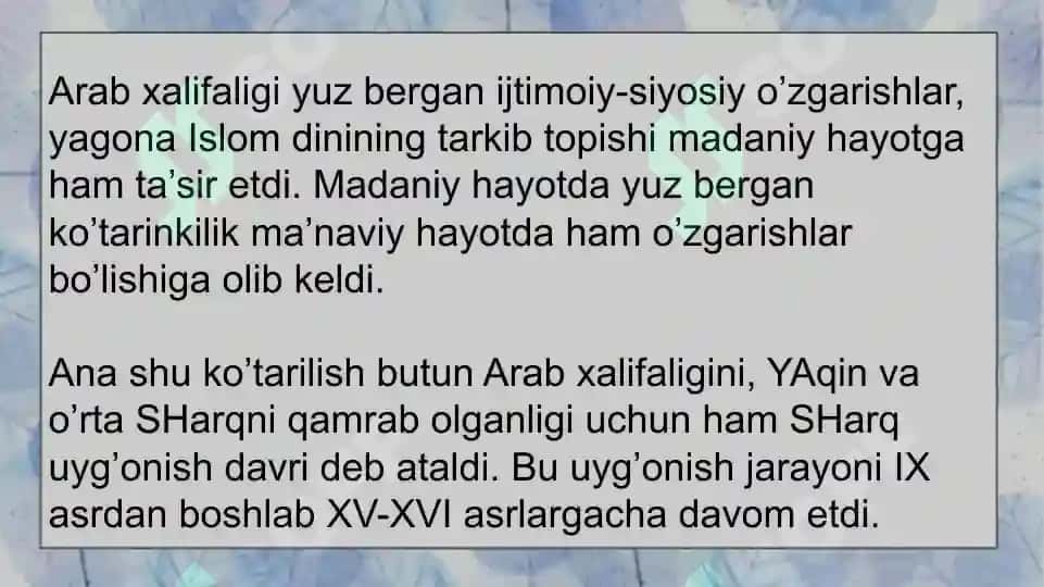 TURKISTONDA XIX ASR OXIRLARIDA MILLIY UYG’ONISH JARAYONLARI 2