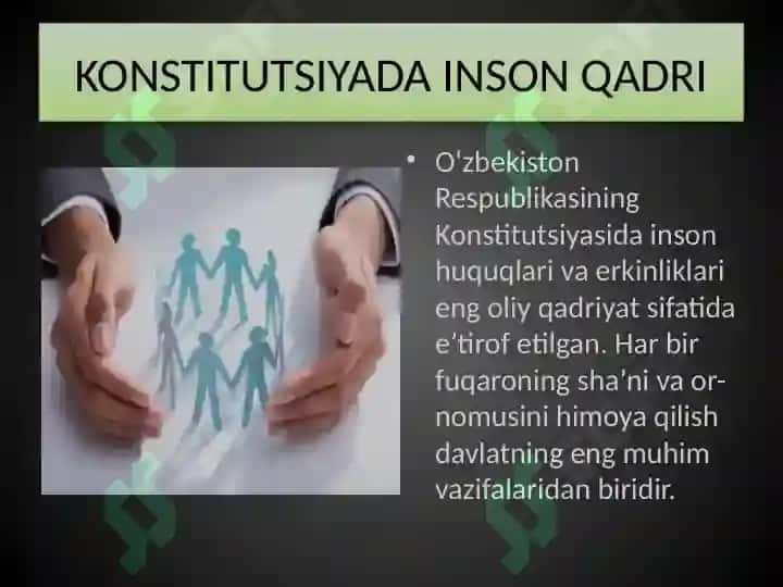 INSON HAYOTINING MA’NOSI.INSON HAYOTINING MA’NOSI.  INSON OLIY QADRIYAT SIFATIDA. 8