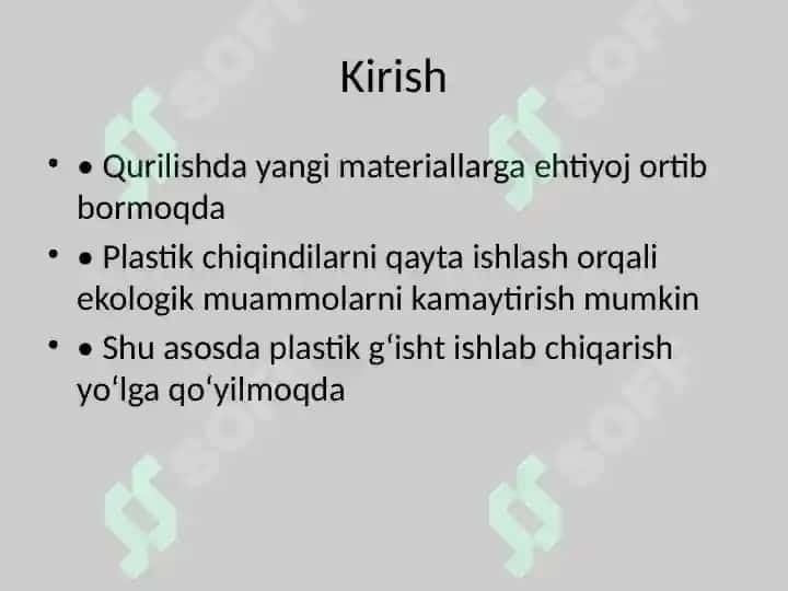 Plastik g'isht 2