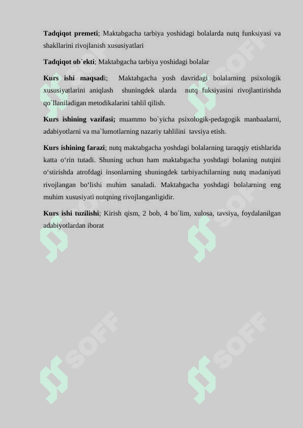 Maktabgacha  tarbiya  yoshidagi  bolalarda  nutq va tafakkur  shakllanishining  xususiyatlari 3